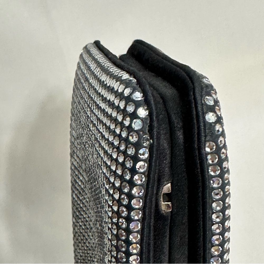 Judith Leiber Swarovski Crystal Evening Bag Clutch with Chain Mirror Comb Glam - Picture 9 of 16